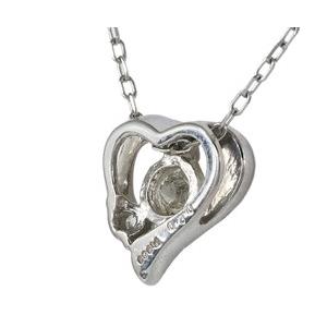 pt900 オープンハート ネックレス ダイヤモンド 0.2ct プラチナ900 ペンダント レディース ジュエリー アクセサリーの画像
