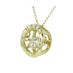 ダンシングストーン ダイヤモンド ネックレス ペンダント ダイヤ 0.2ct 18金 ゴールド レディース アクセサリーの画像