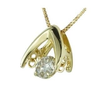 ダンシングストーン 一粒ダイヤモンド ネックレス ペンダント ダイヤ 0.2ct 18金 ゴールド レディース アクセサリーの画像