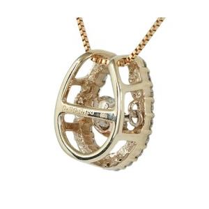 ダンシングストーン ダイヤモンド ネックレス 馬蹄 ペンダント ホースシュー ダイヤ 0.5ct 18金 ゴールド レディースの画像