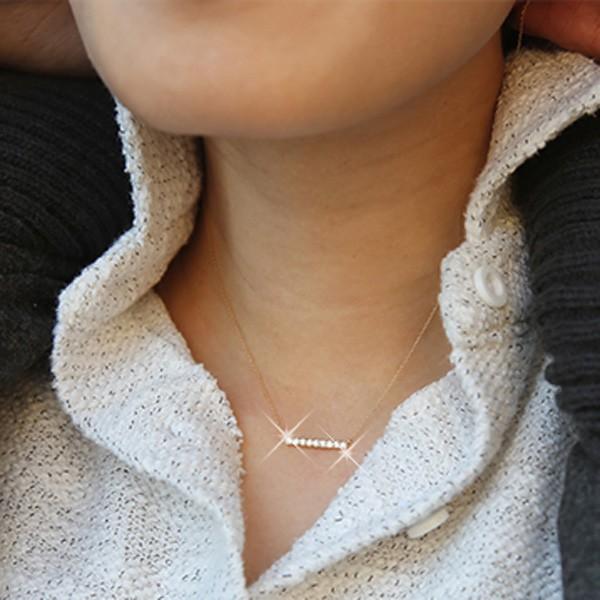 キラ　0.2ctダイヤモンド ラインネックレス ダイヤモンド ライン ネックレス 0.2ct ストレート k18ゴールド