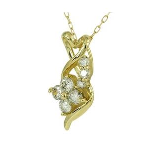 ダイヤモンド ネックレス 18k k18ゴールド k18wg k18yg k18pg 0.3ct フラワー 花 セブンスター ペンダント プレゼン レディースの画像