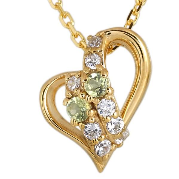 ｋ18 カラーストーン ハート ダイヤモンド ネックレス ダイヤ 18金ゴールド 誕生石 ペンダント レディース アクセサリーの画像