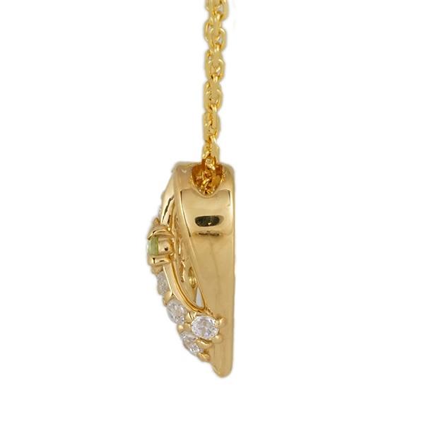 ｋ18 カラーストーン ハート ダイヤモンド ネックレス ダイヤ 18金ゴールド 誕生石 ペンダント レディース アクセサリーの画像