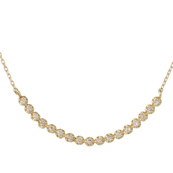 ラインネックレス k18ゴールド ダイヤモンド 0.1ct 18金 ペンダント レディース ジュエリー アクセサリーの画像