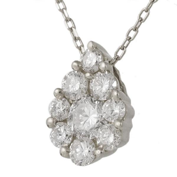 ダイヤモンド ネックレス ドロップ しずく ダイヤ 0.3ct プラチナ900 pt900 ペンダント レディースの画像