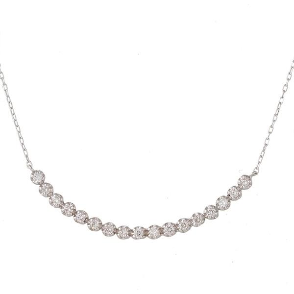 ラインネックレス k18ゴールド ダイヤモンド 0.3ct 18金 ペンダント レディース ジュエリー アクセサリーの画像