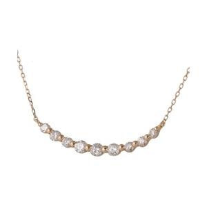 ラインネックレス k18ゴールド ダイヤモンド 0.3ct 18金 ペンダント レディース ジュエリー アクセサリーの画像
