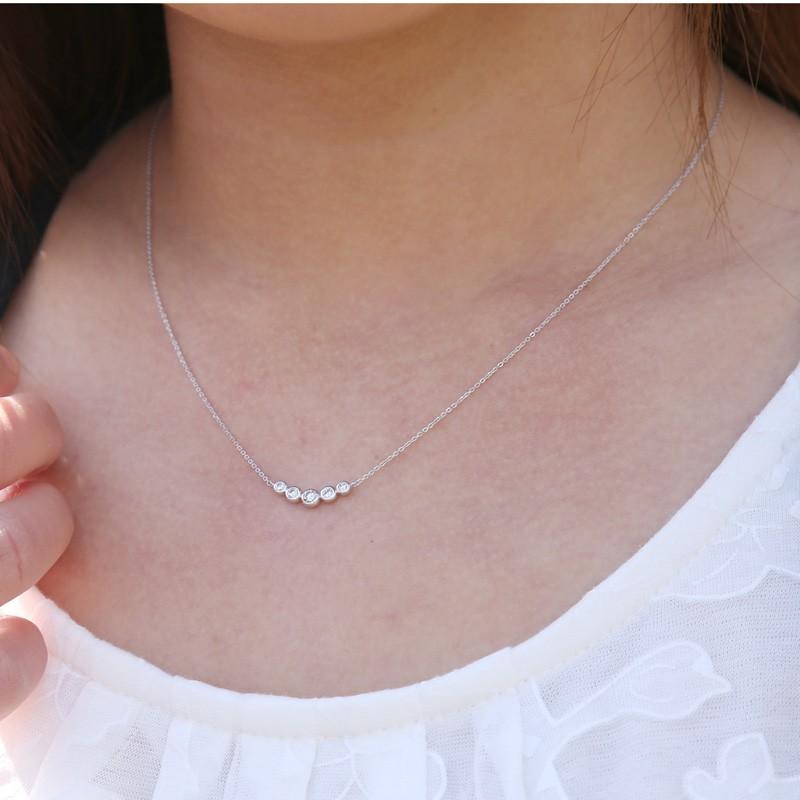 ダイヤモンド ネックレス 0.3ct k18ゴールド ソリティア 18金 ペンダント フクリン レディース ジュエリー アクセサリーの画像