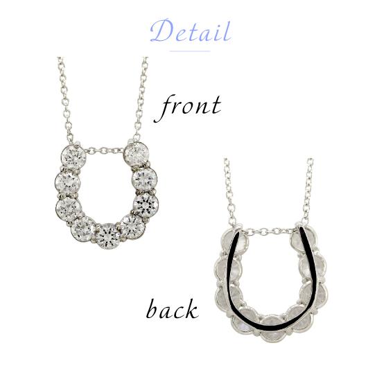 完動品 ダイヤモンド ネックレス 馬蹄 プラチナ ホースシュー ペンダント 1ct pt900 お守り レディース アクセサリー 【L3108744240】(109296円)