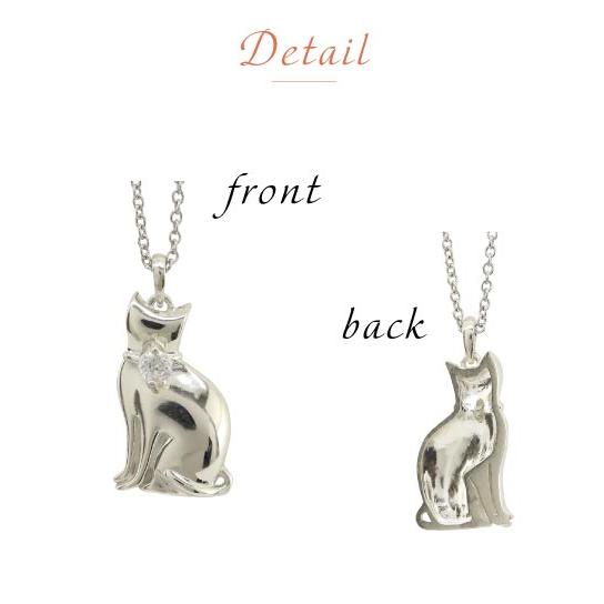 ネックレス キャット ねこ ネコ 猫 ダイヤモンド ペンダント 0.07ct K18 18金の画像