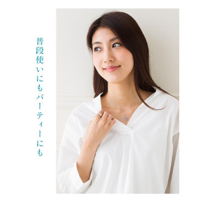 プラチナ プラチナ900 pt900 ダイヤモンド ネックレス ペンダント フラワー 0.05ctの画像