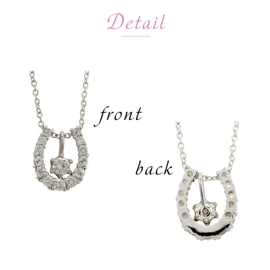 馬蹄 プラチナ ダイヤ 0.4ct ネックレス ホースシュー 3way ペンダント pt900 アミュレット レディース アクセサリーの画像