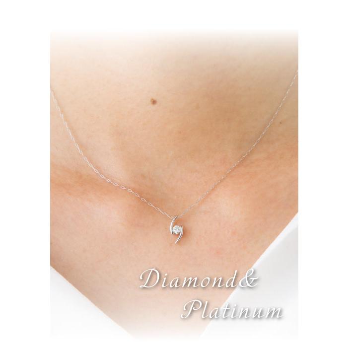 ダイヤモンド ネックレス プラチナ プラチナ900 0.08ct : ジュエリー 