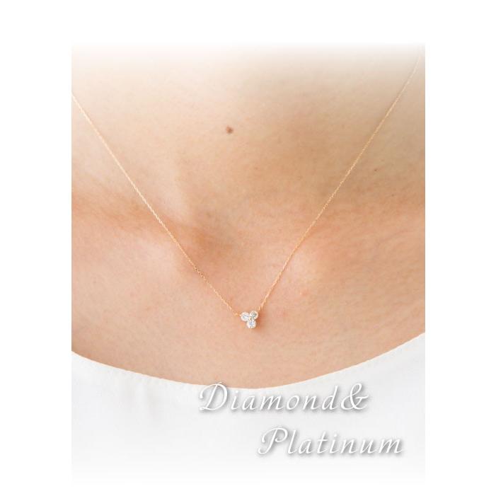 スリーストーン ネックレス ｋ18 ダイヤモンド 0.2ct ペンダント トリロジー 18金 ゴールド 3ストーン レディースの画像