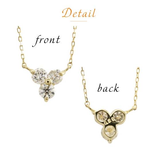 スリーストーン ネックレス ｋ18 ダイヤモンド 0.2ct ペンダント トリロジー 18金 ゴールド 3ストーン レディースの画像