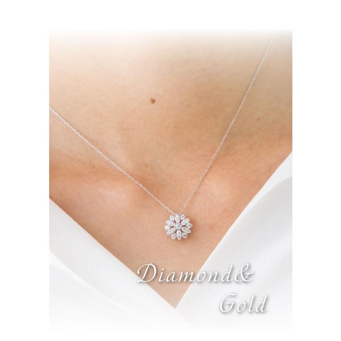 ダイヤモンド ネックレス K18 ダイヤ 0.5ct ダイヤモンド ペンダント 18k 18金 レディース ジュエリー アクセサリーの画像