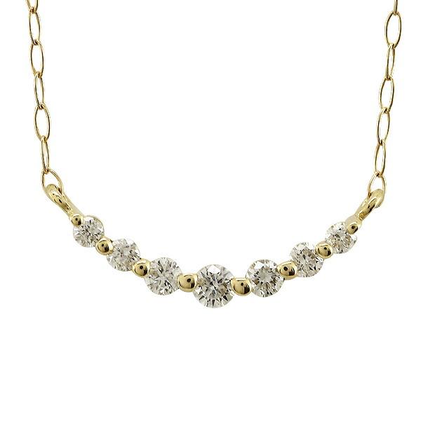 4℃ K18 　ラインネックレス ダイヤモンド ダイヤモンド ラインネックレス K18 ダイヤ 0.12ct 18金 : ジュエリー