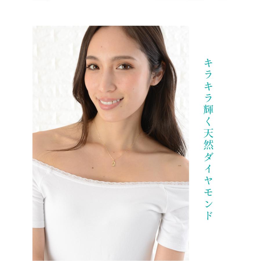 ナンバー 数字 ネックレス ダイヤモンド 18金 18k k18 ペンダント 2 ラッキーナンバー 番号の画像