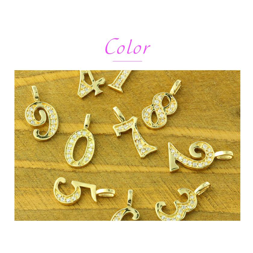ナンバー 数字 ネックレス ダイヤモンド 18金 18k k18 ペンダント 2 ラッキーナンバー 番号の画像