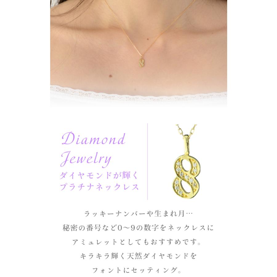 ナンバー 数字 ネックレス ダイヤモンド 18金 18k k18 ナンバー 数字 ネックレス ダイヤモンド 18金 18k k18