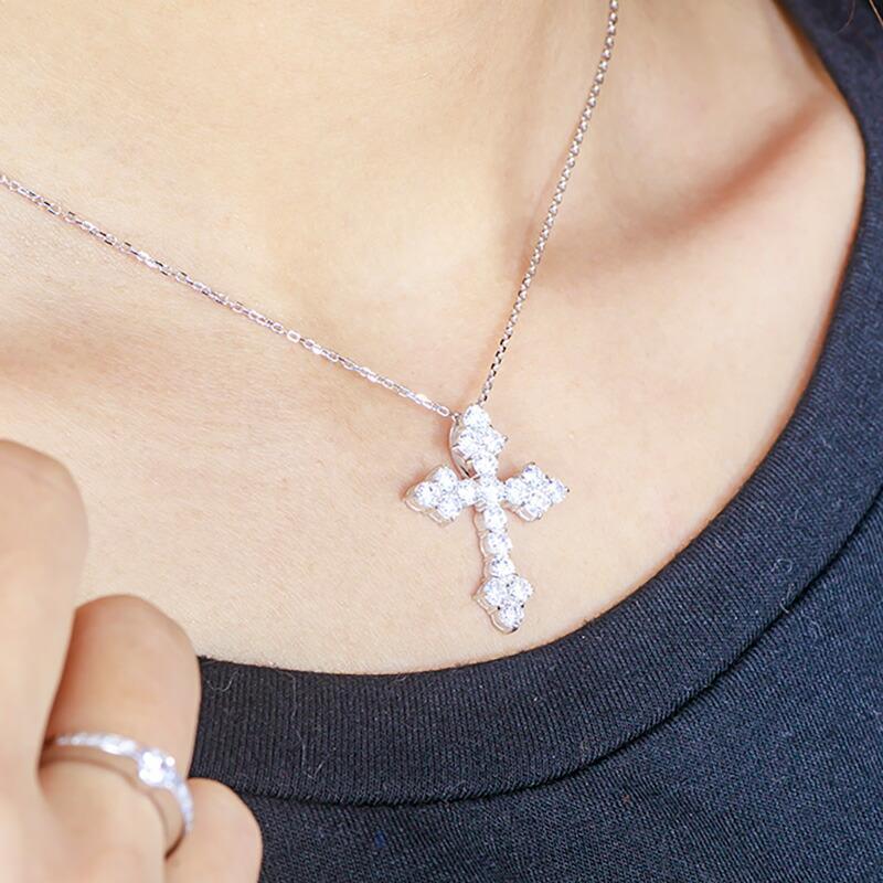 2ct ダイヤモンド クロス ネックレス 18金 : ジュエリー工房エターナル 