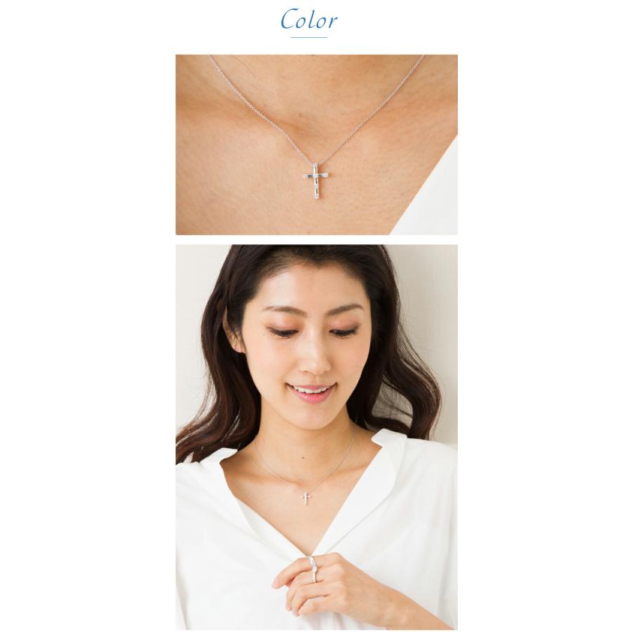 0.12ct ダイヤモンド クロス ネックレス 18金の画像
