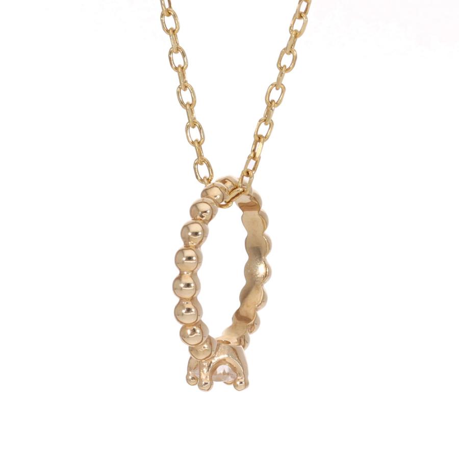 リングネックレス ベビーリング 輪 サークル ダイヤモンド ネックレス ダイヤ 0.10ct 18金 18k_2