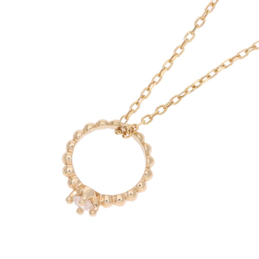 リングネックレス ベビーリング 輪 サークル ダイヤモンド ネックレス ダイヤ 0.10ct 18金 18k_3