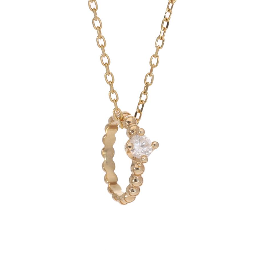 リングネックレス ベビーリング 輪 サークル ダイヤモンド ネックレス ダイヤ 0.10ct 18金 18k_4
