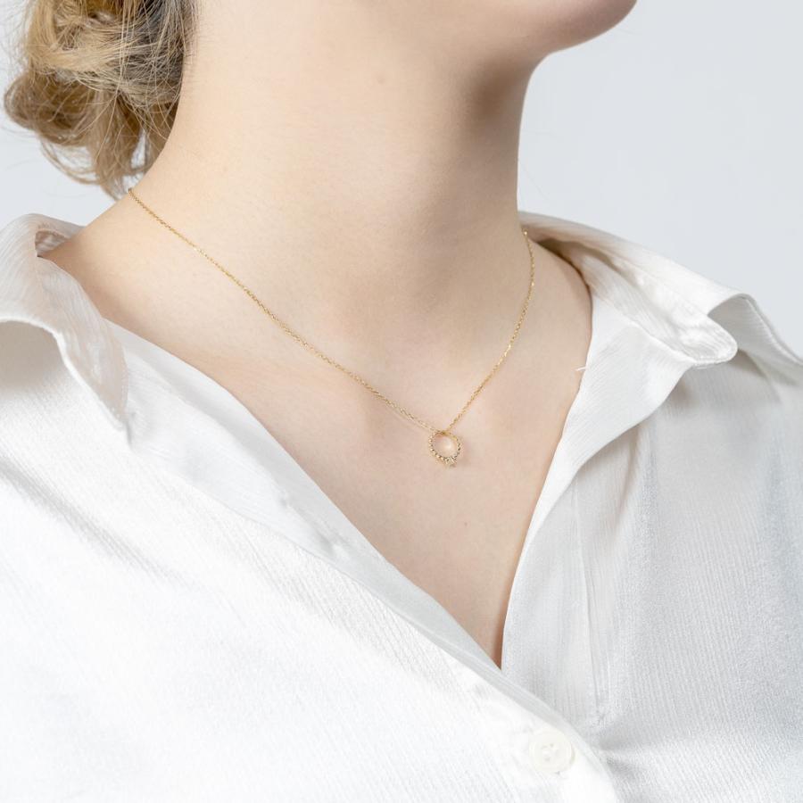 リングネックレス ベビーリング 輪 サークル ダイヤモンド ネックレス ダイヤ 0.10ct 18金 18k_5
