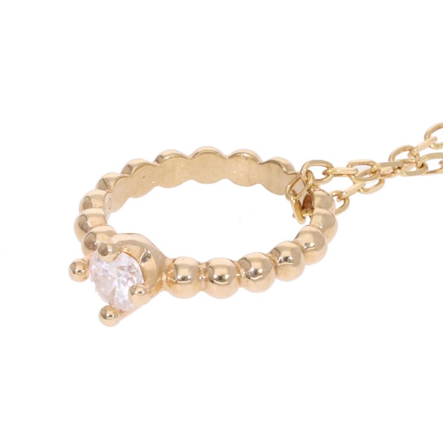 リングネックレス ベビーリング 輪 サークル ダイヤモンド ネックレス ダイヤ 0.10ct 18金 18k_1