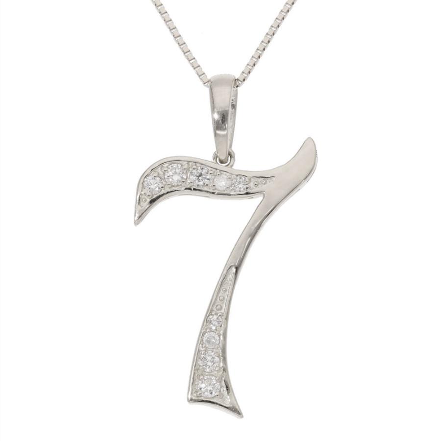 ナンバー 7 数字 ネックレス 0.20ct プラチナの画像