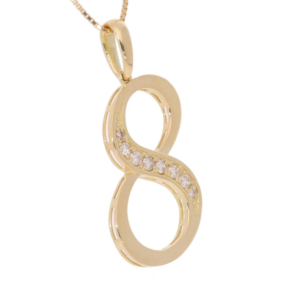 ナンバー 8 数字 ネックレス 0.20ct K18の画像