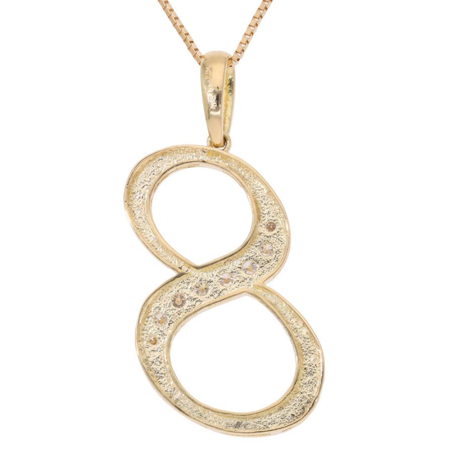 ナンバー 8 数字 ネックレス 0.20ct K18の画像
