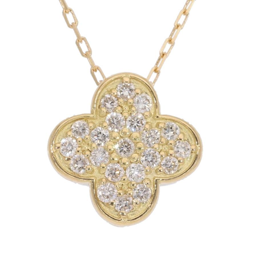 フラワー ネックレス ダイヤモンド 0.21ct K18の画像