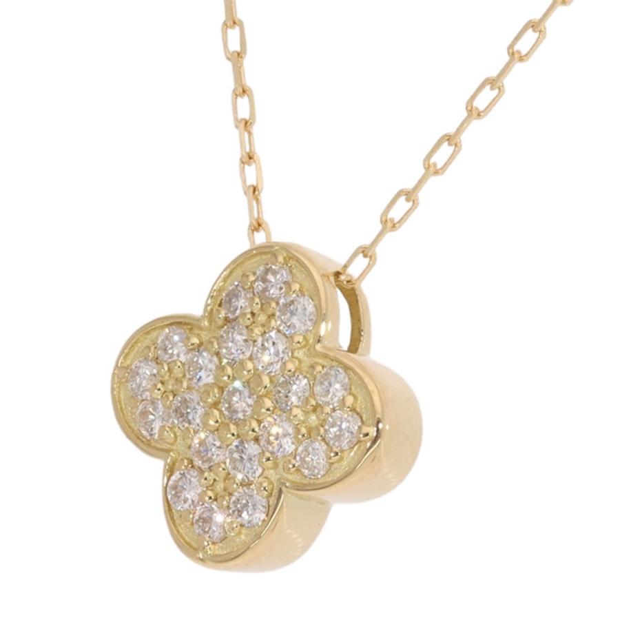 フラワー ネックレス ダイヤモンド 0.21ct K18の画像