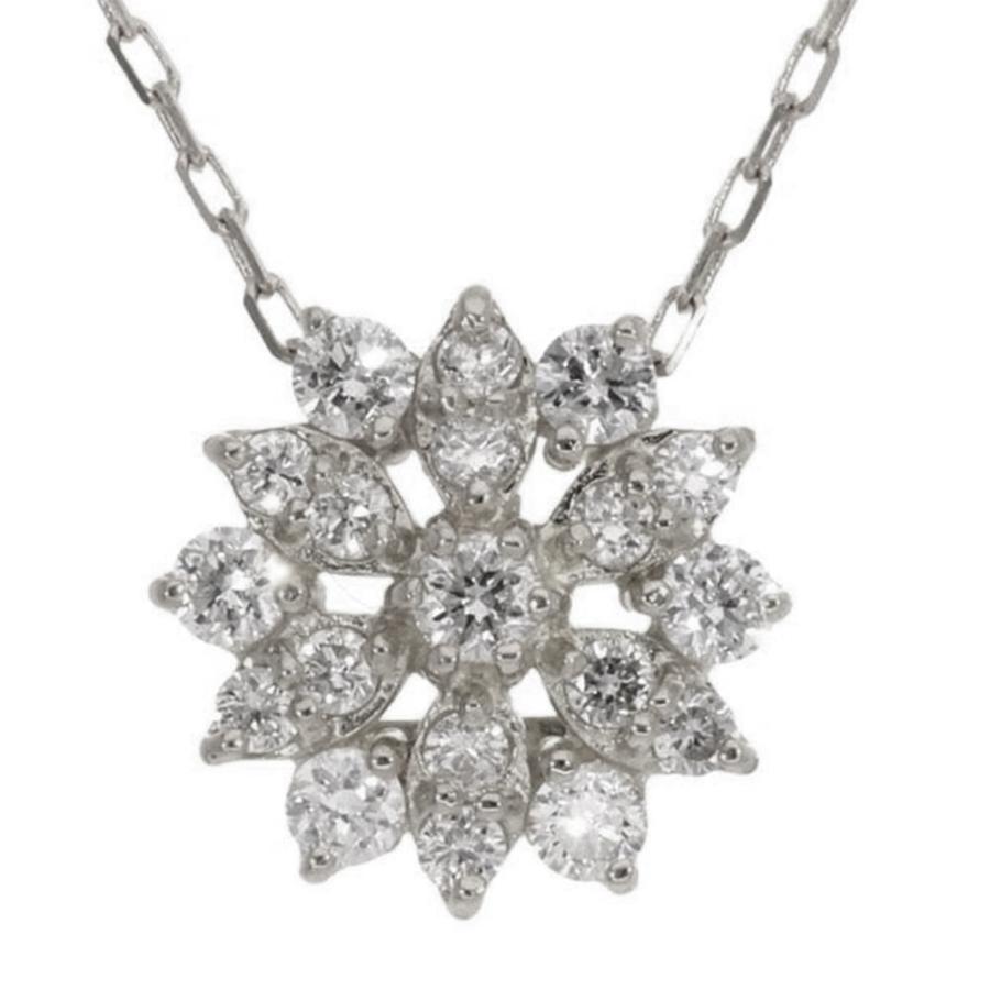 フラワー ネックレス ダイヤモンド  0.30ct  プラチナの画像