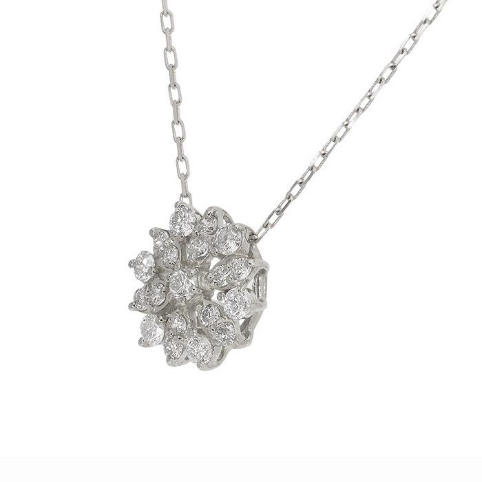 フラワー ネックレス ダイヤモンド  0.30ct  プラチナの画像