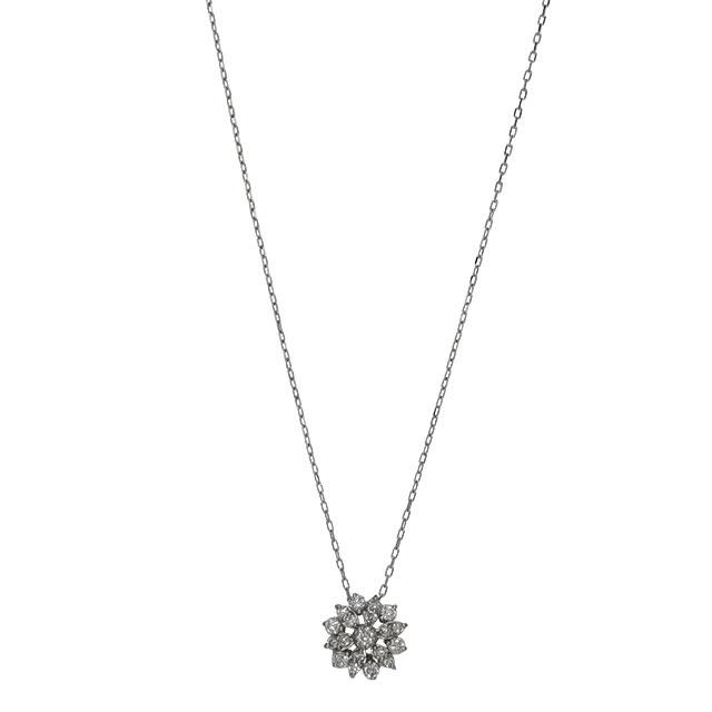 フラワー ネックレス ダイヤモンド  0.30ct  プラチナの画像