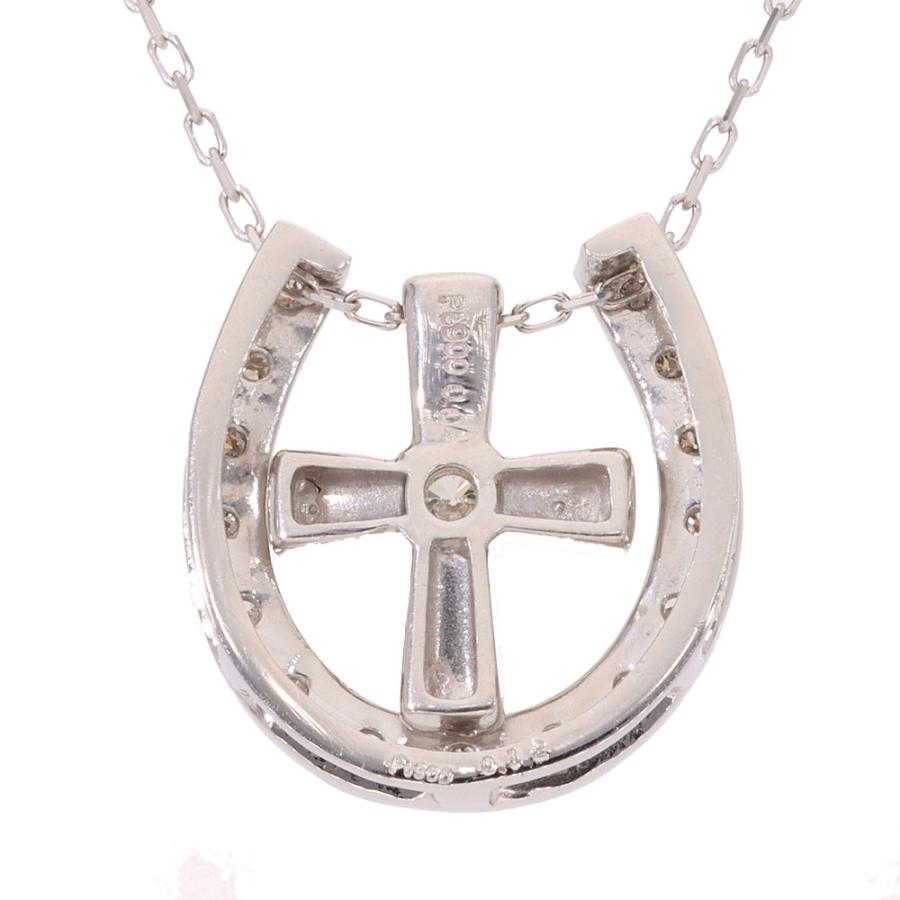 3way 馬蹄 十字架 ネックレス 0.15ct  プラチナの画像