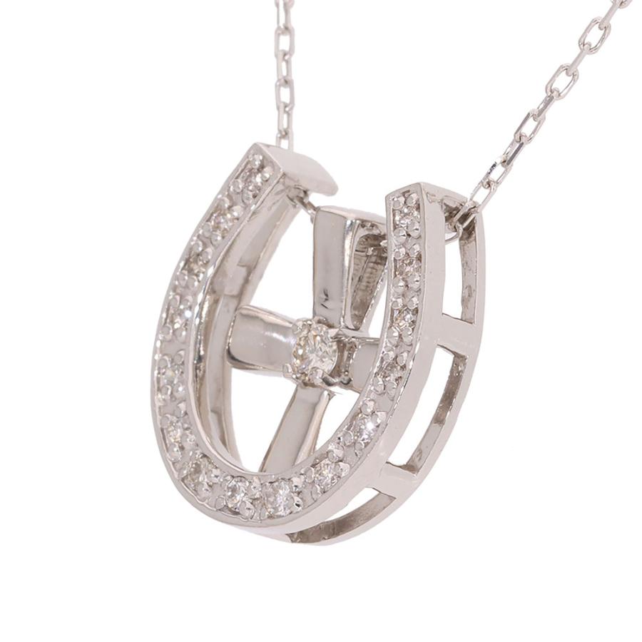 3way 馬蹄 十字架 ネックレス 0.15ct  K18の画像