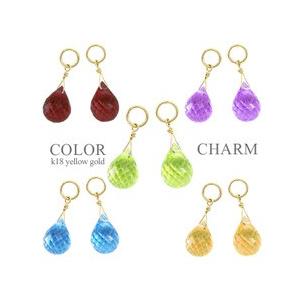 ピアスチャーム ティアドロップ つゆ しずく ブリオレットカット ガーネット アメジスト ペリドット ブルートパーズ シトリントパーズ 誕生石 レディース パーツ