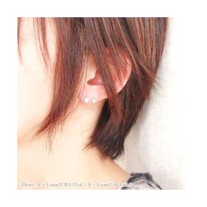 片耳ピアス 18金 k18ゴールド 一粒ダイヤモンド ピアス ソリティア 0.1ct スタッドピアス フクリン 伏せ込み メンズ レディースの画像