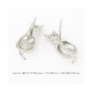 pt900 キャット cat ピアス 猫 ネコ ピアス プラチナ900 スタッドピアス アニマル レディース ジュエリー アクセサリーの画像
