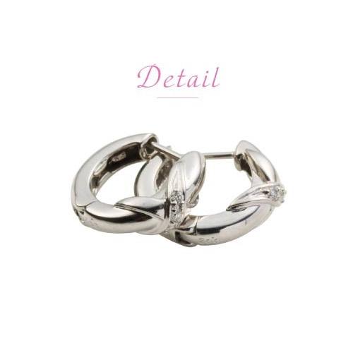 ピアス フープピアス 中折れピアス ダイヤモンド 0.04ct 18k 18金 レディース ジュエリー アクセサリーの画像