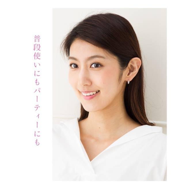ピアス フープピアス 中折れピアス ダイヤモンド 0.04ct 18k 18金 レディース ジュエリー アクセサリーの画像