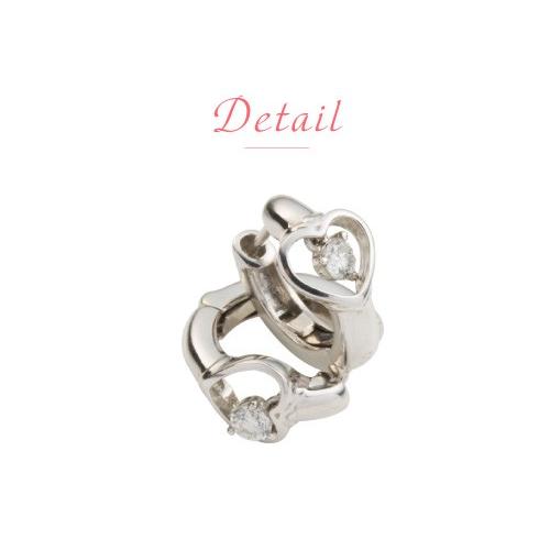 ピアス フープピアス 中折れピアス ダイヤモンド 0.12ct 18k 18金 レディース ジュエリー アクセサリーの画像