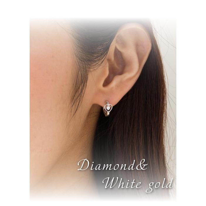 ピアス フープピアス 中折れピアス ダイヤモンド 0.12ct 18k 18金 レディース ジュエリー アクセサリーの画像