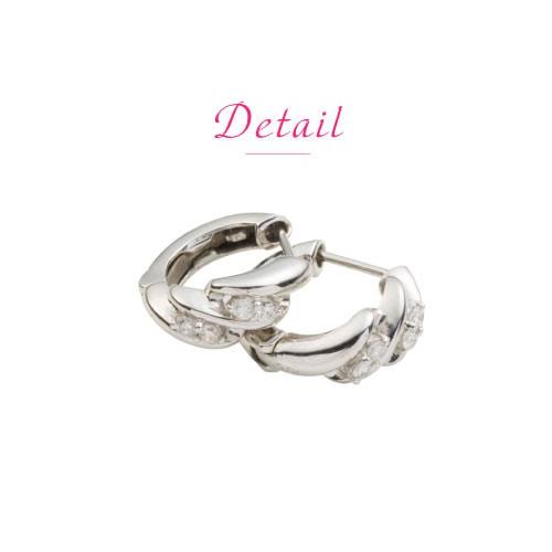 ピアス フープピアス 中折れピアス ダイヤモンド 0.12ct 18k 18金 レディース ジュエリー アクセサリーの画像